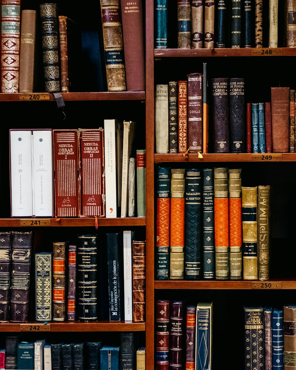 Bracket Shelving Unit — shelves stacked with books