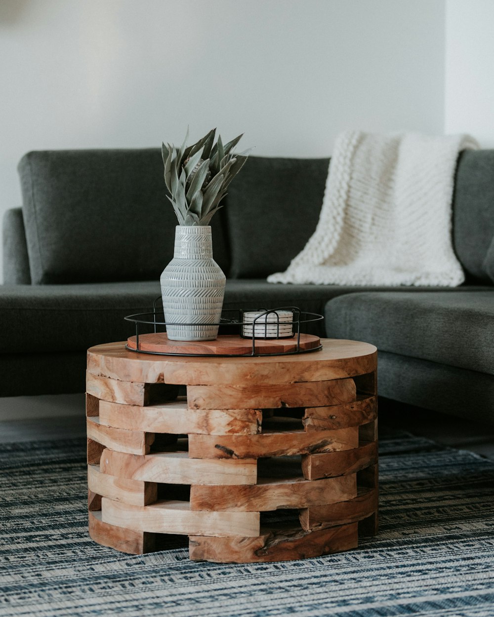 Disc Side Table — a mug on a small table