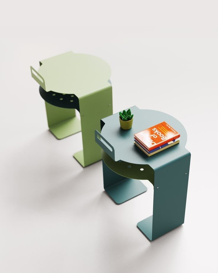 Duo Side Tables, a pair of round side tables at two heights