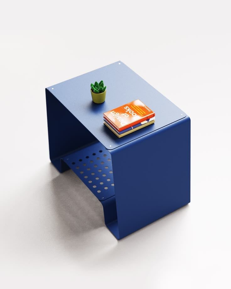 Notch Side Table with a cut-out carrying handle