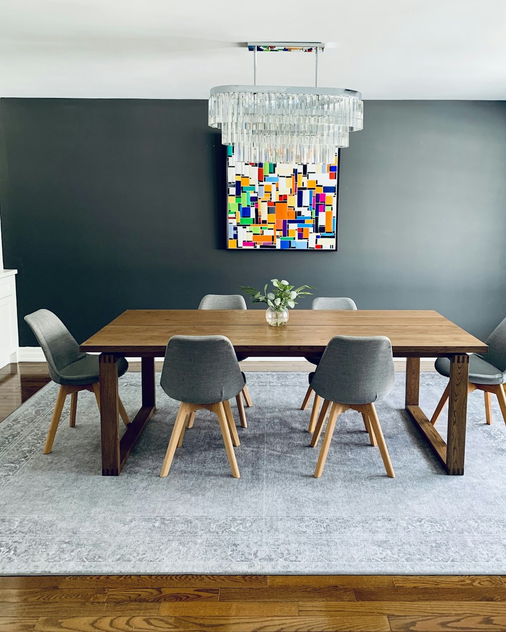Verge Dining Table — black table with chairs